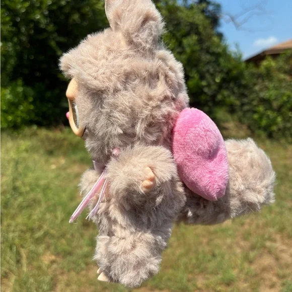 Cute Plush Labubu Doll with Pink Bow and Flowers - Picture 2 of 5